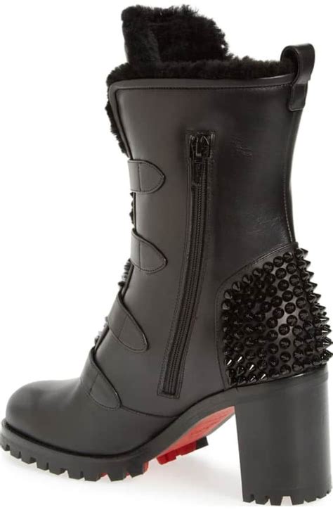 glorymount studded buckle boots by louboutin